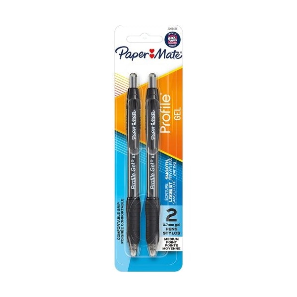 Paper Mate Pens, Gel, Profile, Retractable, 0.7mm, Black, PAP2096535 - main